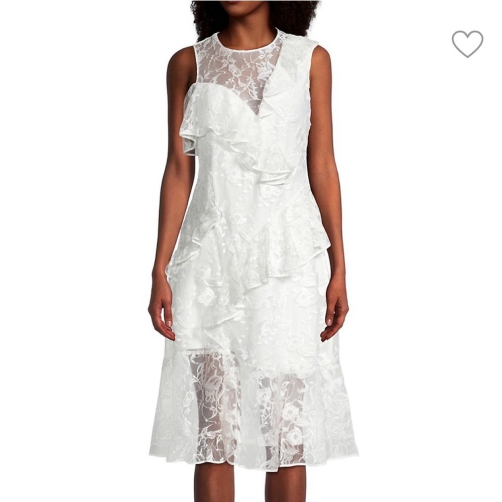Sachin & Babi lace ruffle dress ivory